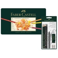 Faber-Castell 110095 - Farbstifte Polychromos 36er Metalletui und Pitt Graphite Zeichenset