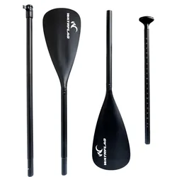 Kajak - SUP-Paddel Universal SCHWARZ 165-215 cm