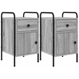 vidaXL Nachtschrank 2 Stk. 35 x 36,5 x 61 cm Grau