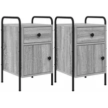 vidaXL Nachtschrank 2 Stk. 35 x 36,5 x 61 cm Grau