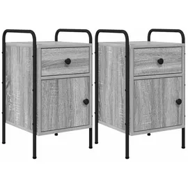 vidaXL Nachtschrank 2 Stk. 35 x 36,5 x 61 cm Grau
