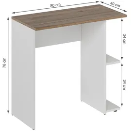 Vicco Schreibtisch Simple, Weiß/Artisan, 80 x 40 cm