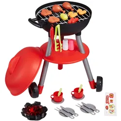 VEVOR Kinder BBQ Grill Küche Spielzeugset mit Rauchgeräuschen & Licht 28-teilig