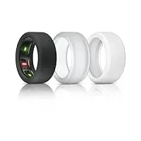 BandSmith Silikon-Ringabdeckung, kompatibel mit Oura Ringschutz, elastische Hülle für Oura Ring Gen 4/3 Workout – patentiert geschützt (schwarz + transparent + weiß, S für 678910)