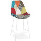 KADIMA DESIGN Barhocker Hocker patchwork 65 cm, stuhl ergonomisch, küchensitz mit rückenlehne, Hohe Rückenlehne, Fußstütze bunt