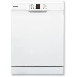 Telefunken S6013E1W Freistehender Geschirrspüler, Spülmaschine, 60 cm, 13 Maßgedecke, 8 Programme, Aquastop, Besteckkorb