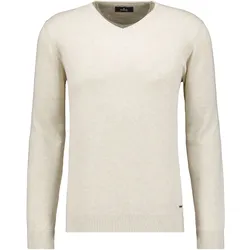 V-Ausschnitt-Pullover RAGMAN, Herren, Gr. 54, beige (ecru, 008), 100% Baumwolle, casual, V-Ausschnitt, Langarm, Pullover