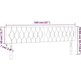 vidaXL LED Kopfteil Hellgrau 160x7x78/88 cm Samt