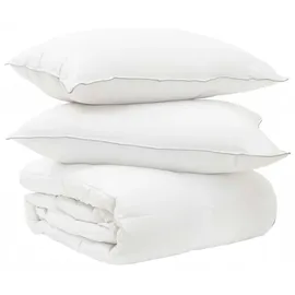 vidaXL Bettwäsche-Set mit Kissen Weiß 240 x 220 cm + 40 x 80 cm