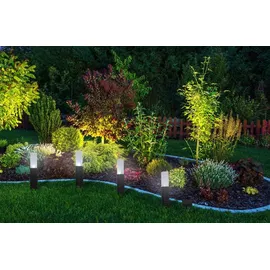 NÄVE Solarleuchte Kunststoff 26 cm 4er Set schwarz