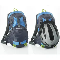 FISCHER Fahrrad- Rucksack mit Helmnetz blau 15 LITER