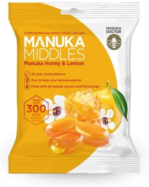 Manuka Doctor Manuka Middles - Honig & Zitrone Lutschpastillen, 100 g