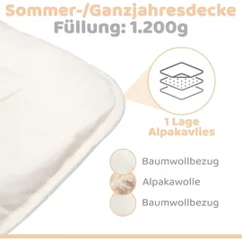 engelshof alpakas Engelshof Alpaka Bettdecke "Farisa" Sommer / Ganzjahresdecke 155x200cm - Weiß