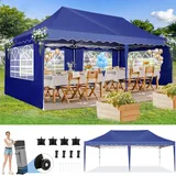 COBIZI Pavillon 3x6 Faltpavillon 3x6 Wasserdicht Stabil Winterfest mit 420D Oxford, Partyzelt 3x6 mit 6 Seitenteilen, Gartenpavillon UV-Schutz 50+, 3 Höhenverstellbar für Hochzeit&Camping, Dunkeblau