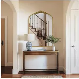 G-LEAF Spiegel Wandspiegel/Ganzkörperspiegel im Barockstil, mit Perlenverzierung (1-St), mit verschlungenen Mustern, 90×60cm, Vintage-Gold goldfarben 60 cm x 90 cm