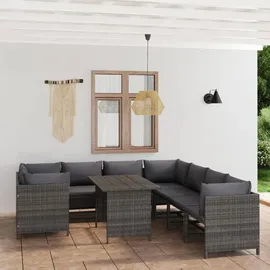 vidaXL Garten-Lounge-Set 9-tlg. grau