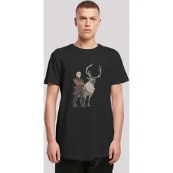 T-Shirt F4NT4STIC "Disney Frozen 2 Sven And Kristoff", Herren, Gr. 4XL, schwarz, Obermaterial: 100% Baumwolle, casual, regular fit, Rundhals, Kurzarm ohne Bündchen, Shirts, Print