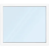 Fenster 140x120 cm, Kunststoff Profil aluplast IDEAL® 4000, Weiß, 1400x1200 mm, einteilig festverglast, 2-fach Verglasung, individuell konfigurieren