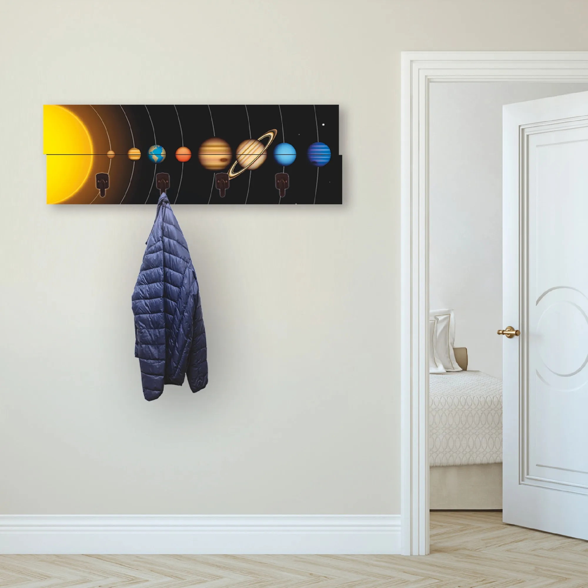 Artland Garderobenleiste »Vector Sonnensystem mit Planeten«, teilmontiert Artland bunt