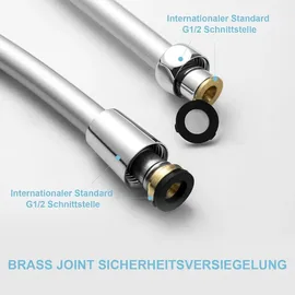 luxuskollektion Brauseschlauch 1,2m Silberfarbig Flexibel
