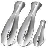 NINEMAX Schuhlöffel Klein,Kleiner Schuhanzieher Metall,Edelstahl Reise Schulöffel Kurz 19cm(3er Pack)
