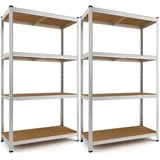 monzana Monzana® 2X Schwerlastregal 160x90x40cm 700kg 4 MDF-Platten Regal Lagerregal Kellerregal Steckregal Werkstattregal