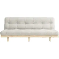 Karup Schlafsofa KARUP DESIGN "Lean 200 Schlafsofa, Gästebett, Sofa mit Futonmatratze", beige (natural), B:200cm H:73cm T:100cm, Bezug: 80% Baumwolle, 20% Polyester, Sofas, Schlafsofa, Inkl. Futonmatratze, Liegefläche 130x200 cm, FSC zertifizierte Kiefer