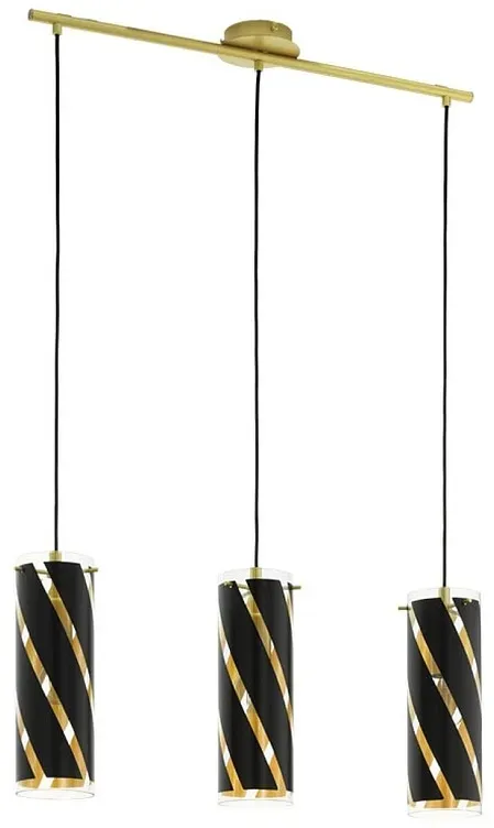 Eglo 97767 Hängeleuchte Pinto Nero 3x60W | E27 - schwarz, golden