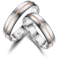 MARRYA Verlobungsring Silber Ringe Trauringe Eheringe Partnerringe rosa|silberfarben 70