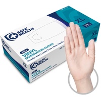 Safe Health Medizinische Vinylhandschuhe Einmalhandschuhe XL Durchsichtig 100 stück, Vinyl Sterile Handschuhe Reißfest Pulverfrei Latexfrei Schutzhandschuhe für Küche und Lebensmittel (Größe XL,100)