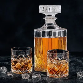 Alpina Klassische Glaskaraffe für Whisky, Cognac, Likör - Whiskykaraffe - Whiskyflasche - ca. 800 ml