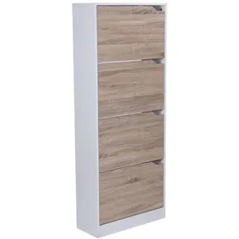 FineBuy Schuhkipper 60 x 150 x 24 cm Sonoma / weiß