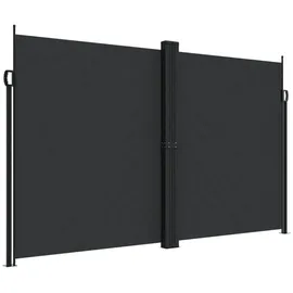 vidaXL Seitenmarkise 200 x 1000 cm Schwarz Polyester