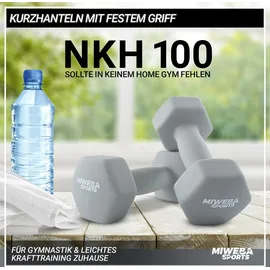 MIWEBA Neopren Gymnastikhanteln 2er-Set 2x 5,0 kg grau