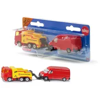 Siku 1667 - Abschleppwagen mit PKW rot/gelb 1:87