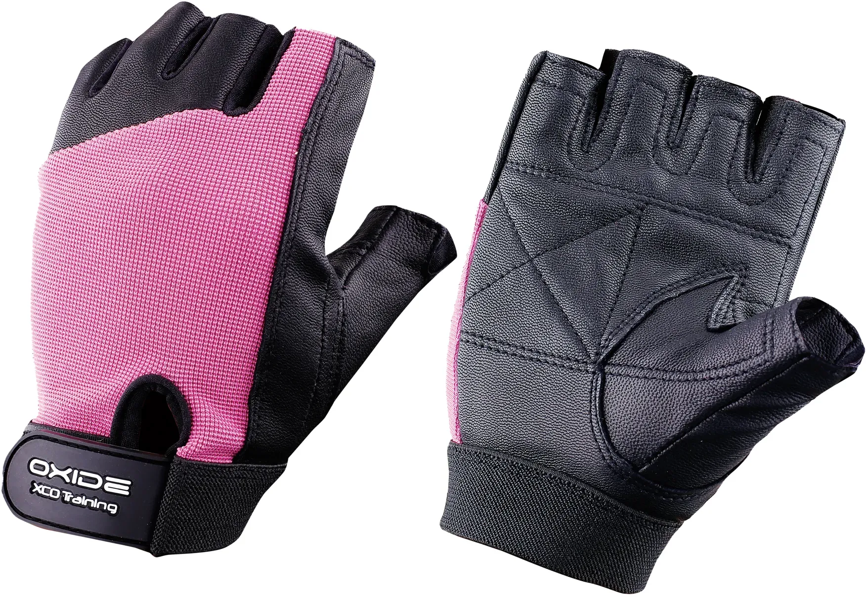 OXIDE XCO Sport-Handschuhe Fitness-Handschuhe mit Klettverschluss Finger-Handschuhe 3994006 Schwarz/Pink - 7