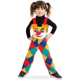 narrenwelt Kostüm Latzhose Clown 1 tlg. mit Taschen Baby Kinderkostüm Polar Fleece Gr. 104 Karneval Fasching - 104