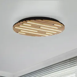 Q-Smart-Home Smart Home Deckenlampe Q-Akustik, dimmbar, Holz hell, für Wohn- / Esszimmer, Holz, Modern, Smart Home Deckenlampe - 60 cm - 60 cm - 6 cm