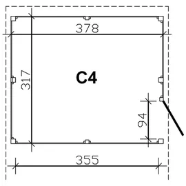 SKANHOLZ Abstellraum zum Unterbau C4 bis 355 cm schiefergrau