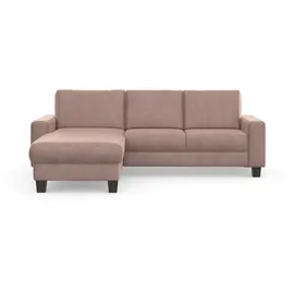 Home Affaire Ecksofa HOME AFFAIRE "Summer L-Form", rosa (altrosa), B:249cm H:91cm T:164cm, 95% Polyester, 5% Polyamid, Sofas, Ecksofa, mit Recamiere, mit oder ohne Bettfunktion und Bettkasten, Cord-Bezug