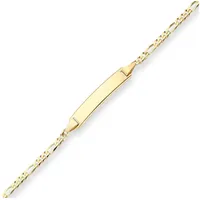 Schmuck Krone Goldarmband 2,1mm Id-Armband Figarokette diamantiert aus 585 Gelbgold 14cm, Gold 585 goldfarben