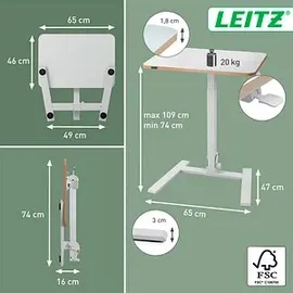Leitz AKTION: LEITZ Ergo Compact höhenverstellbarer Schreibtisch weiß rechteckig, A-Fuß-Gestell weiß 65,0 x 46,0 cm mit 10 Euro CashBack