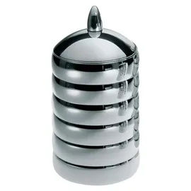 Alessi Küchendose Kalisto silber rund 5,1 cm 1,14 l 2-teiliges Set