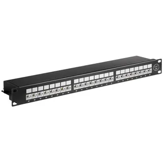 goobay CAT 6A Patch Panel 19 Zoll 24 Port Schwarz