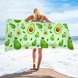 KATATI Avocado Strandtuch Groß 100x200 cm, Weich Schnell Trocknen Microfaser Handtücher, 3D Strandhandtuch Avocado Badetuch Strandlaken Handtuch, Herren Frauen Badetücher