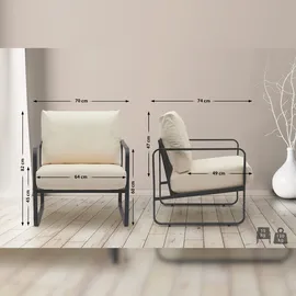 CLP Lounger Manea creme/Kunstleder