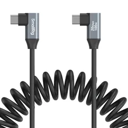 4793 USB-C an USB-C Coiled Data Cable 35 cm (angled to angled)