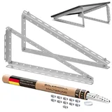 2x Solarmodul Halterung - 0% MwSt│ Halterung für Solarmodule bis zu 114.5 cm │ Robuste Solarpanel Halterung │ Einstellbarer Neigungswinkel 0° - 90° │ Flachdach, Balkonkraftwerk, Wand etc.