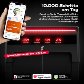 Sportstech Laufband sWalk Lite | LED-Feedback | 1-6 km/h Geschwindigkeit schwarz