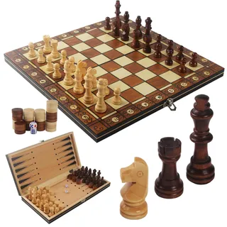 Schachspiel,3-in-1MagnetischesSchachspielausHolz, 34 x 34 cm Schachspiel Magnetisch,Faltbares magnetisches schachspiel, Schach für Kinder, geeignet für Partys, Familienaktivitäten